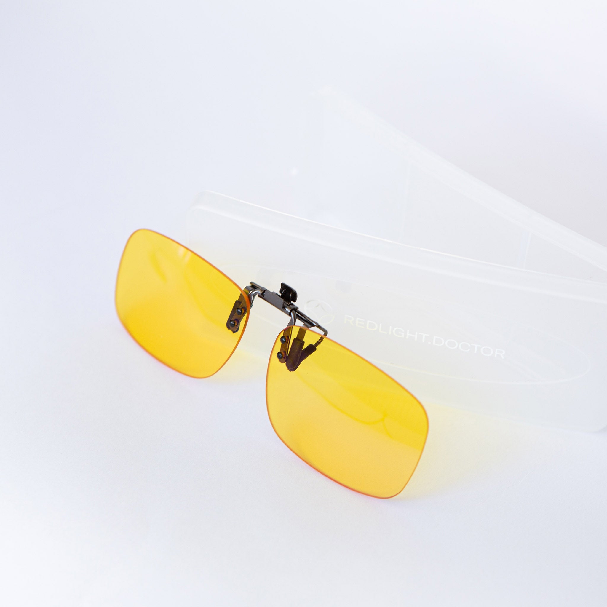 Redlight.doctor gelbe Clips, die 85 % des blauen Lichts blockieren