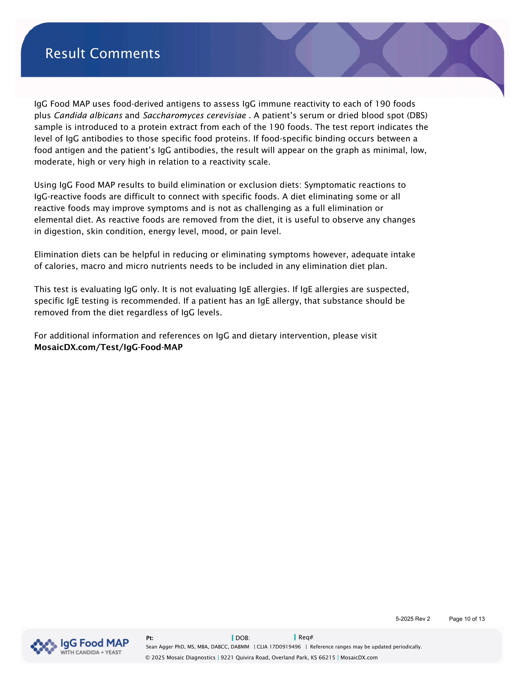 Food intolerance test