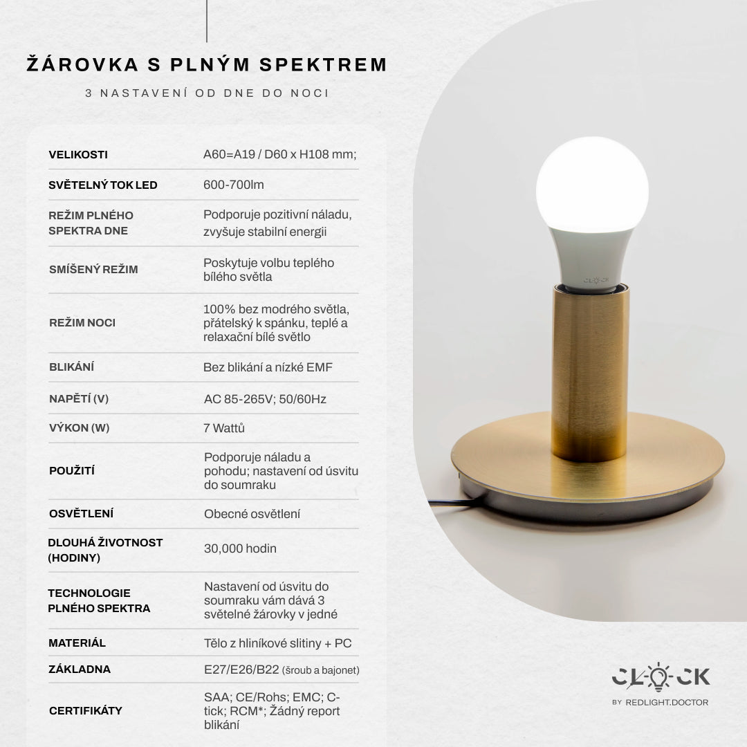 Clock 3in1 circadian bulb